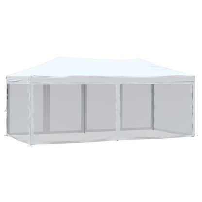 Tenda per Feste Pieghevole con Pareti Laterali Bianco 3x6 m | homemem39