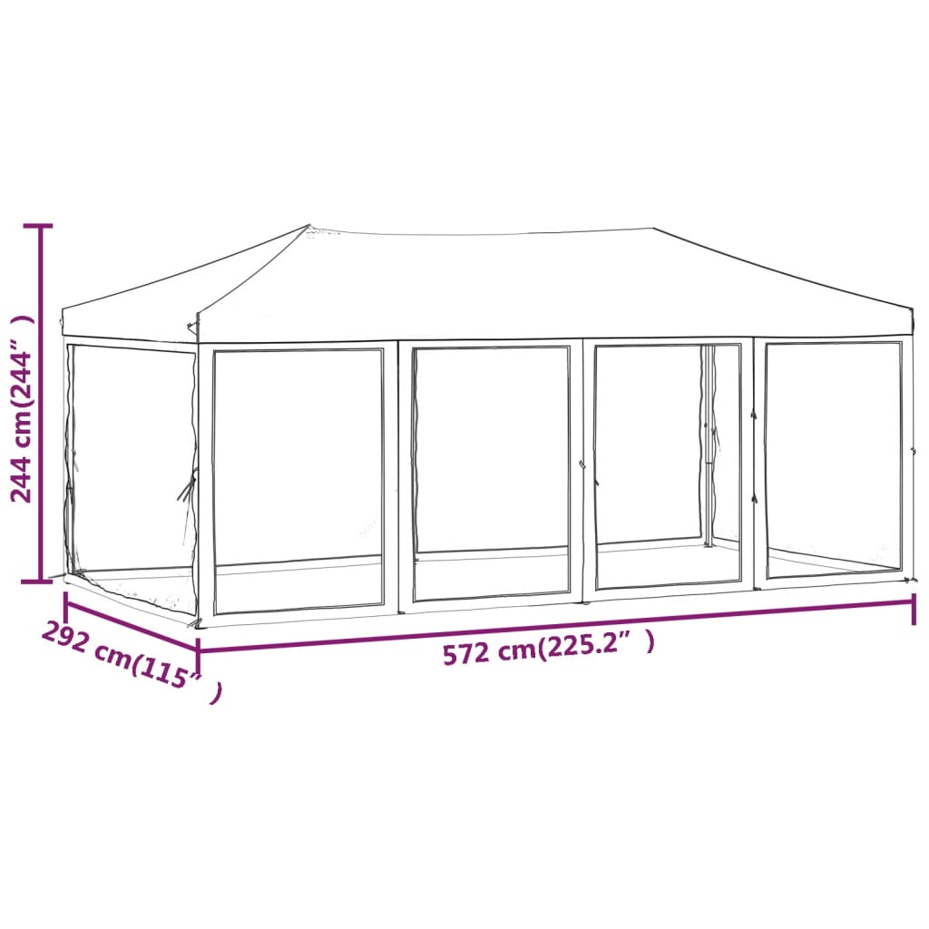 Tenda per Feste Pieghevole con Pareti Laterali Bianco 3x6 m | homemem39