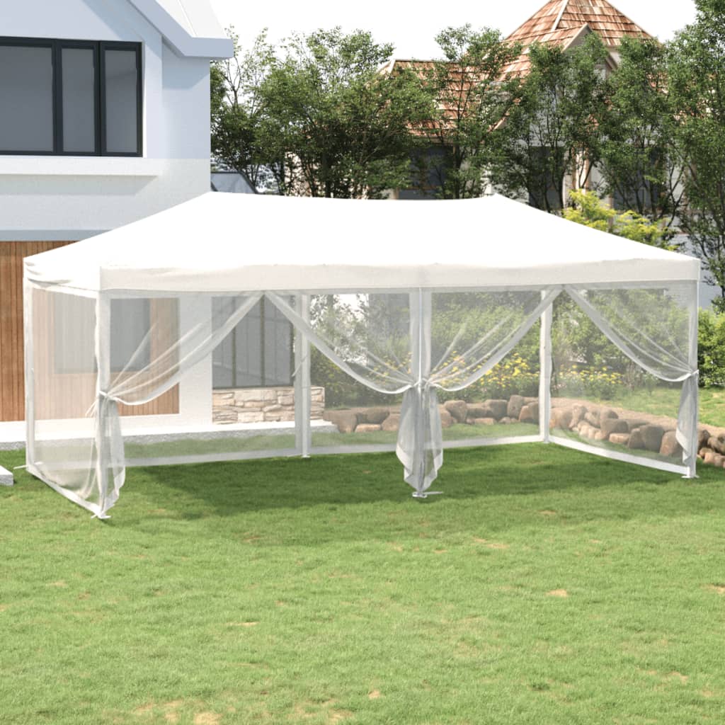 Tenda per Feste Pieghevole con Pareti Laterali Bianco 3x6 m | homemem39