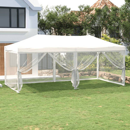 Tenda per Feste Pieghevole con Pareti Laterali Bianco 3x6 m | homemem39
