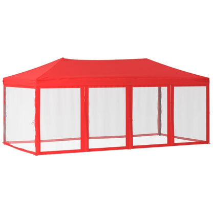 Tenda per Feste Pieghevole con Pareti Laterali Rosso 3x6 m - homemem39