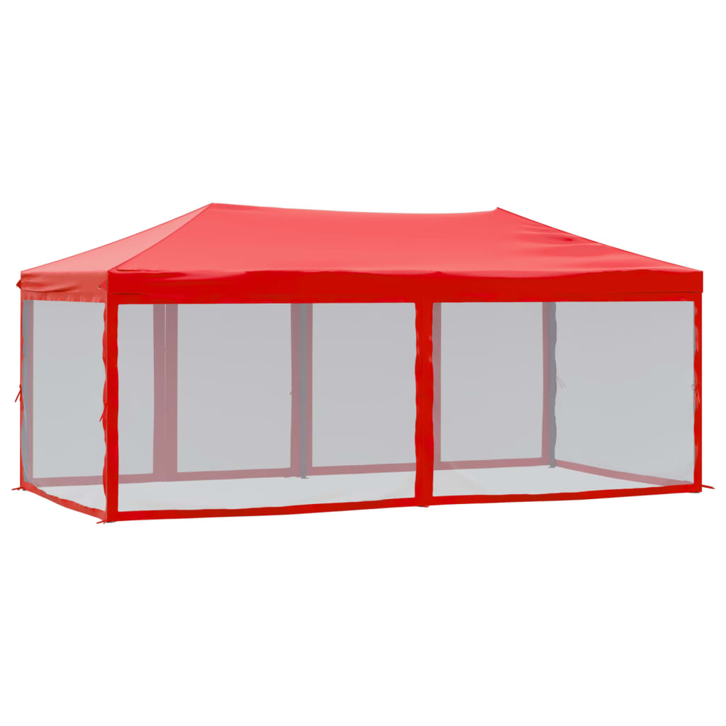 Tenda per Feste Pieghevole con Pareti Laterali Rosso 3x6 m - homemem39