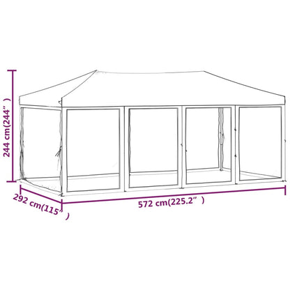 Tenda per Feste Pieghevole con Pareti Laterali Rosso 3x6 m - homemem39