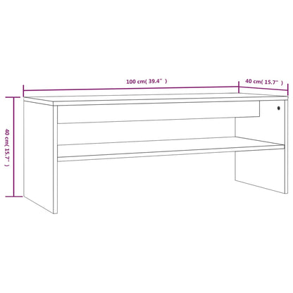 Tavolino da Salotto Rovere Fumo 100x40x40 cm Legno Multistrato