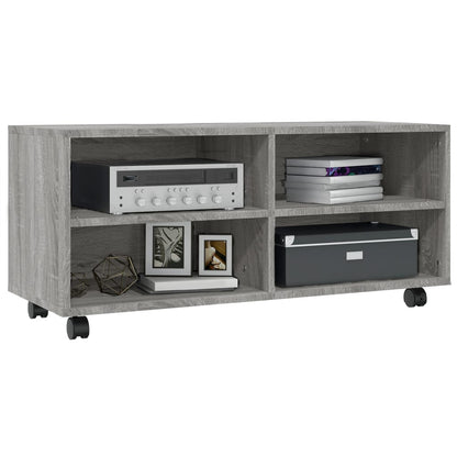 Mobile TV con Ruote Grigio Sonoma 90x35x35cm Legno Multistrato - homemem39