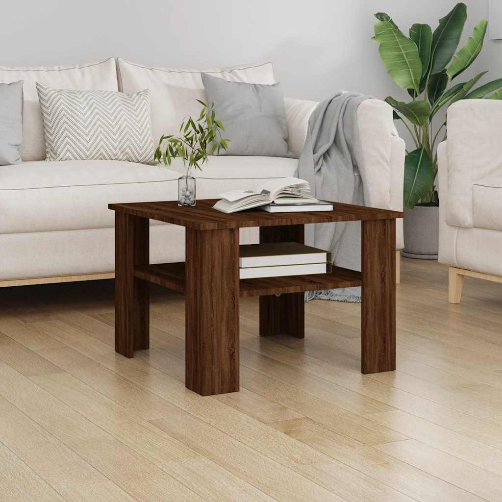 Tavolino Salotto Rovere Marrone 60x60x42 cm Legno Multistrato | homemem39