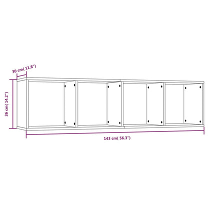 Libreria/Mobile TV Rovere Fumo 143x30x36cm in Legno Multistrato | homemem39