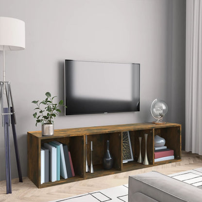 Libreria/Mobile TV Rovere Fumo 143x30x36cm in Legno Multistrato | homemem39