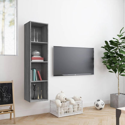Libreria/Mobile TV Grigio Sonoma 143x30x36 cm Legno Multistrato | homemem39
