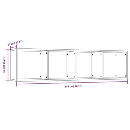 Libreria/Mobile TV Grigio Sonoma 143x30x36 cm Legno Multistrato | homemem39