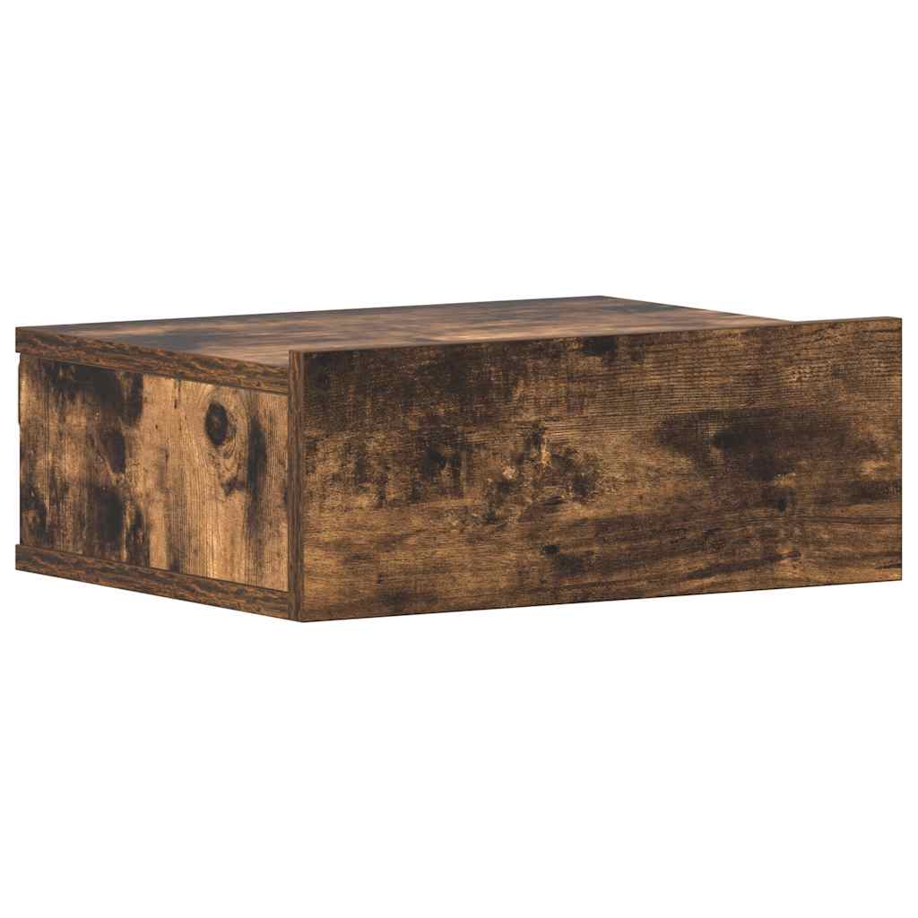 Comodino Pensile Rovere Fumo 40x30x15 cm in Legno Multistrato - homemem39