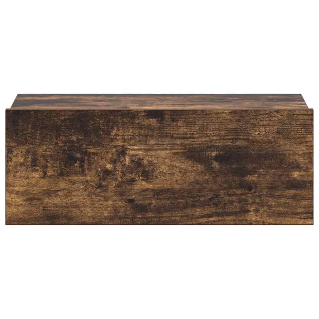 Comodino Pensile Rovere Fumo 40x30x15 cm in Legno Multistrato - homemem39