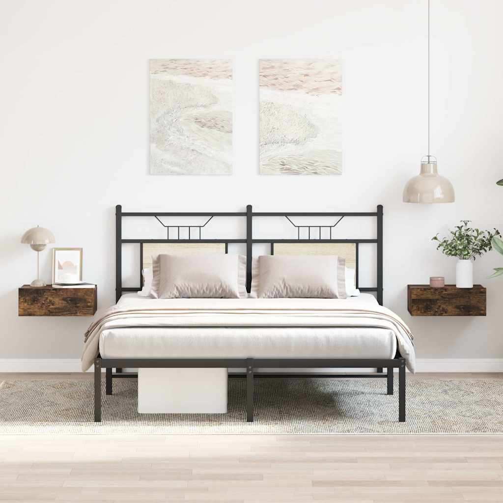 Comodini Pensili Rovere Fumo 2pz 40x30x15 cm Legno Multistrato - homemem39