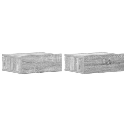 Comodini Pensili Grigio Sonoma 2pz 40x30x15cm Legno Multistrato - homemem39