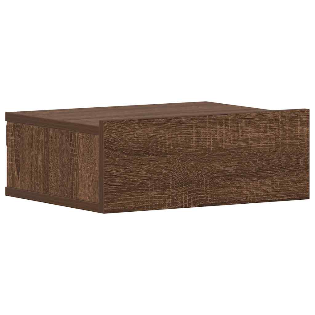 Comodino Pensile Rovere Marrone 40x30x15cm in Legno Multistrato