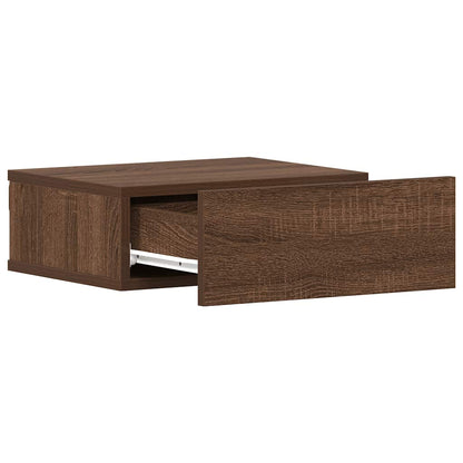 Comodino Pensile Rovere Marrone 40x30x15cm in Legno Multistrato
