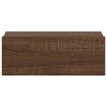 Comodino Pensile Rovere Marrone 40x30x15cm in Legno Multistrato
