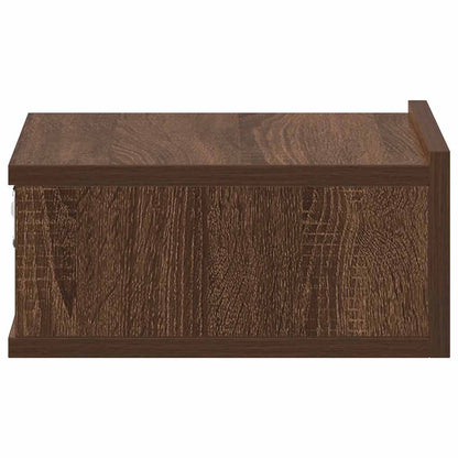 Comodino Pensile Rovere Marrone 40x30x15cm in Legno Multistrato