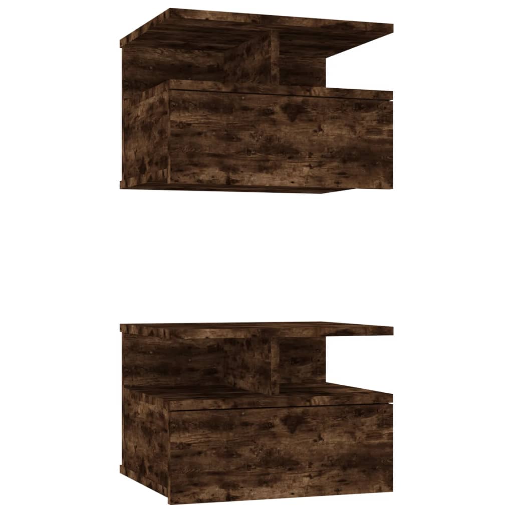 Comodini Pensili Rovere Fumo 2pz 40x31x27 cm Legno Multistrato - homemem39