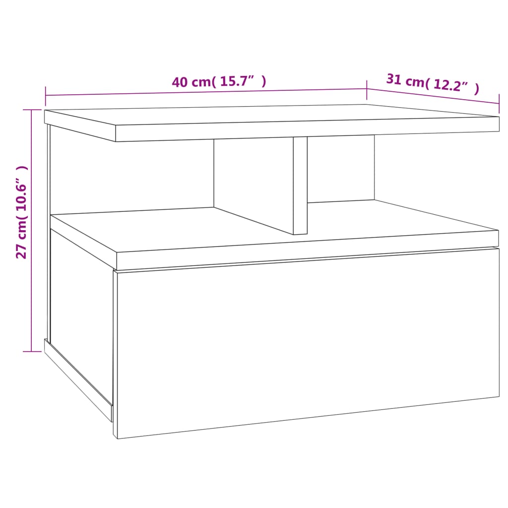 Comodini Pensili Rovere Fumo 2pz 40x31x27 cm Legno Multistrato - homemem39