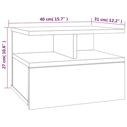 Comodino Pensile Grigio Sonoma 40x31x27cm in Legno Multistrato - homemem39