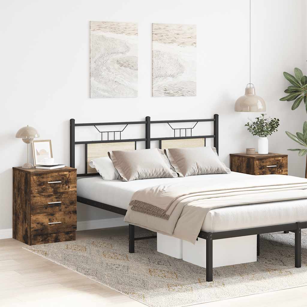 Comodini 2 pz Rovere Fumo 38x35x56 cm in Legno Multistrato - homemem39