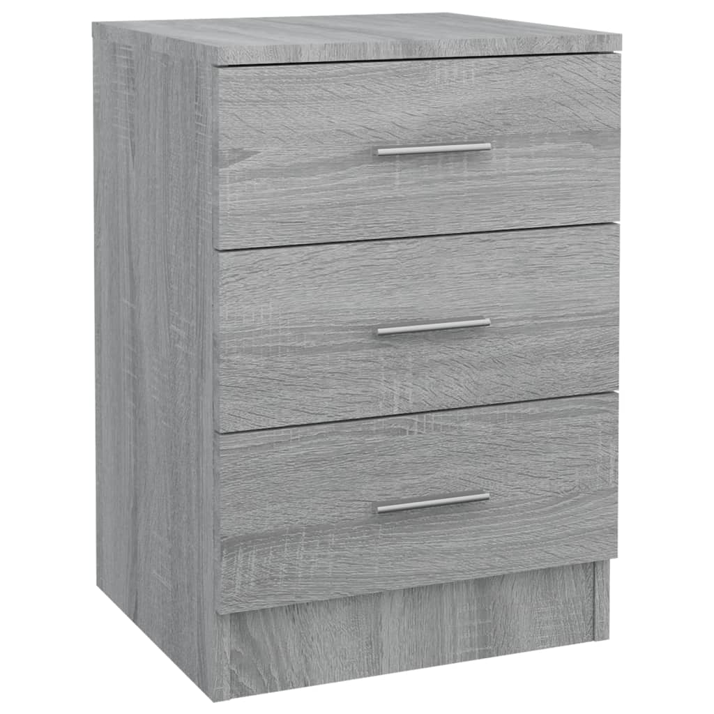 Comodino Grigio Sonoma 38x35x56 cm in Legno Multistrato