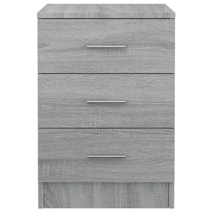 Comodino Grigio Sonoma 38x35x56 cm in Legno Multistrato