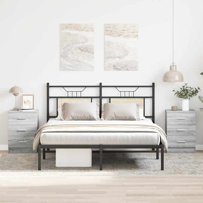 Comodini Grigio Sonoma 2 pz 38x35x56 cm in Legno Multistrato - homemem39