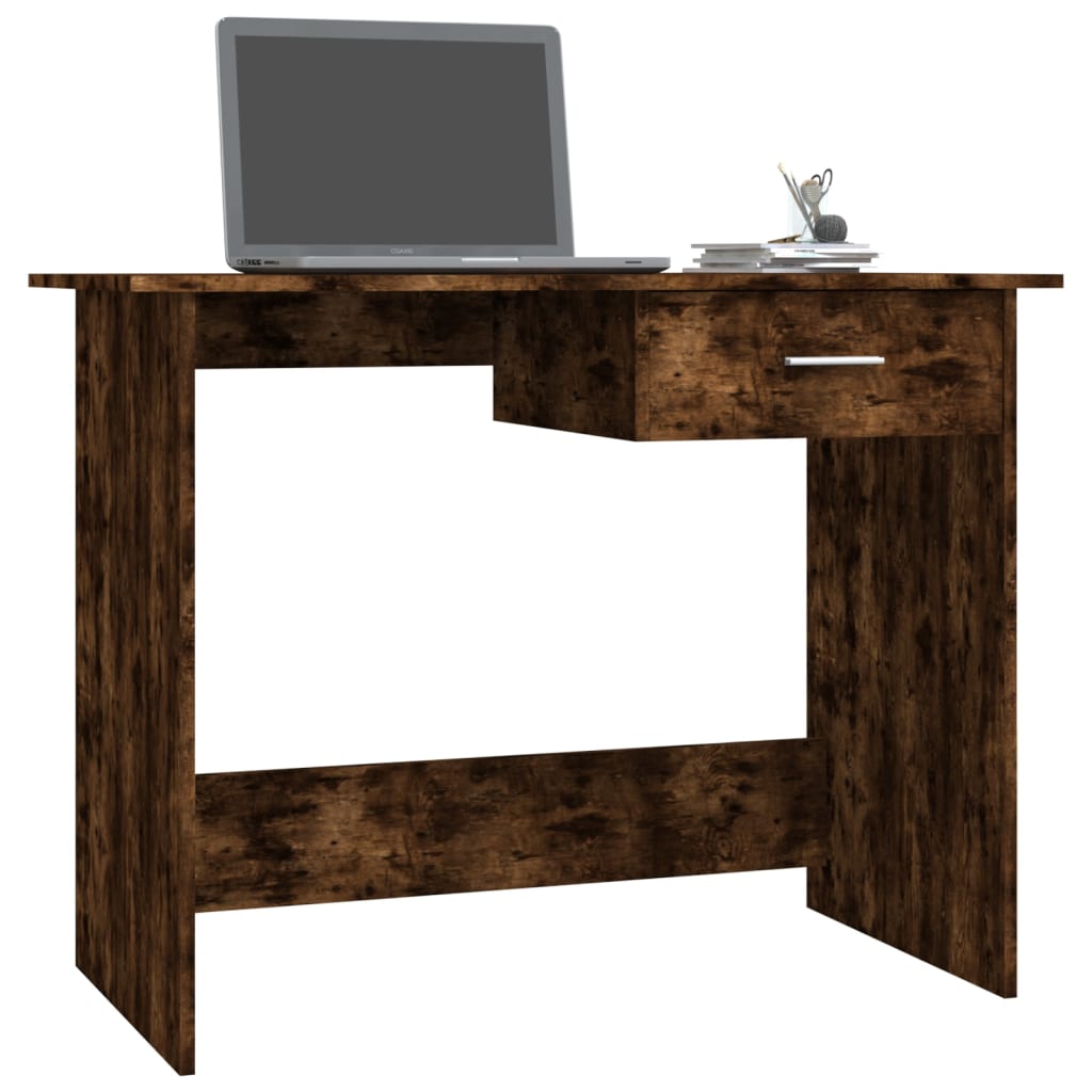 Scrivania Rovere Fumo 100x50x76 cm in Legno Multistrato - homemem39
