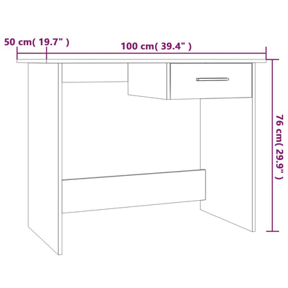 Scrivania Grigio Sonoma 100x50x76 cm in Legno Multistrato - homemem39