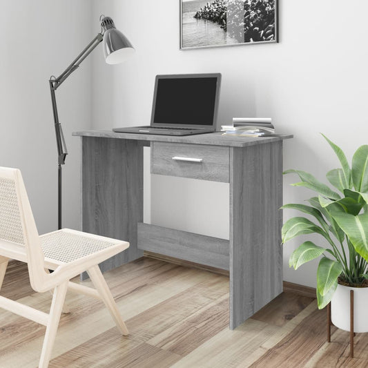 Scrivania Grigio Sonoma 100x50x76 cm in Legno Multistrato - homemem39