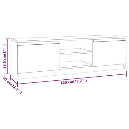 Mobile TV Rovere Fumo 120x30x35,5 cm in Legno Multistrato - homemem39