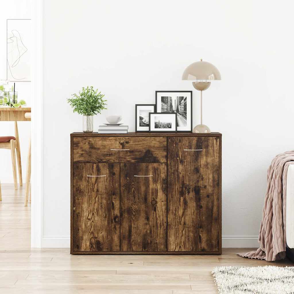Credenza Rovere Fumo 88x30x70 cm in Legno Ingegnerizzato - homemem39