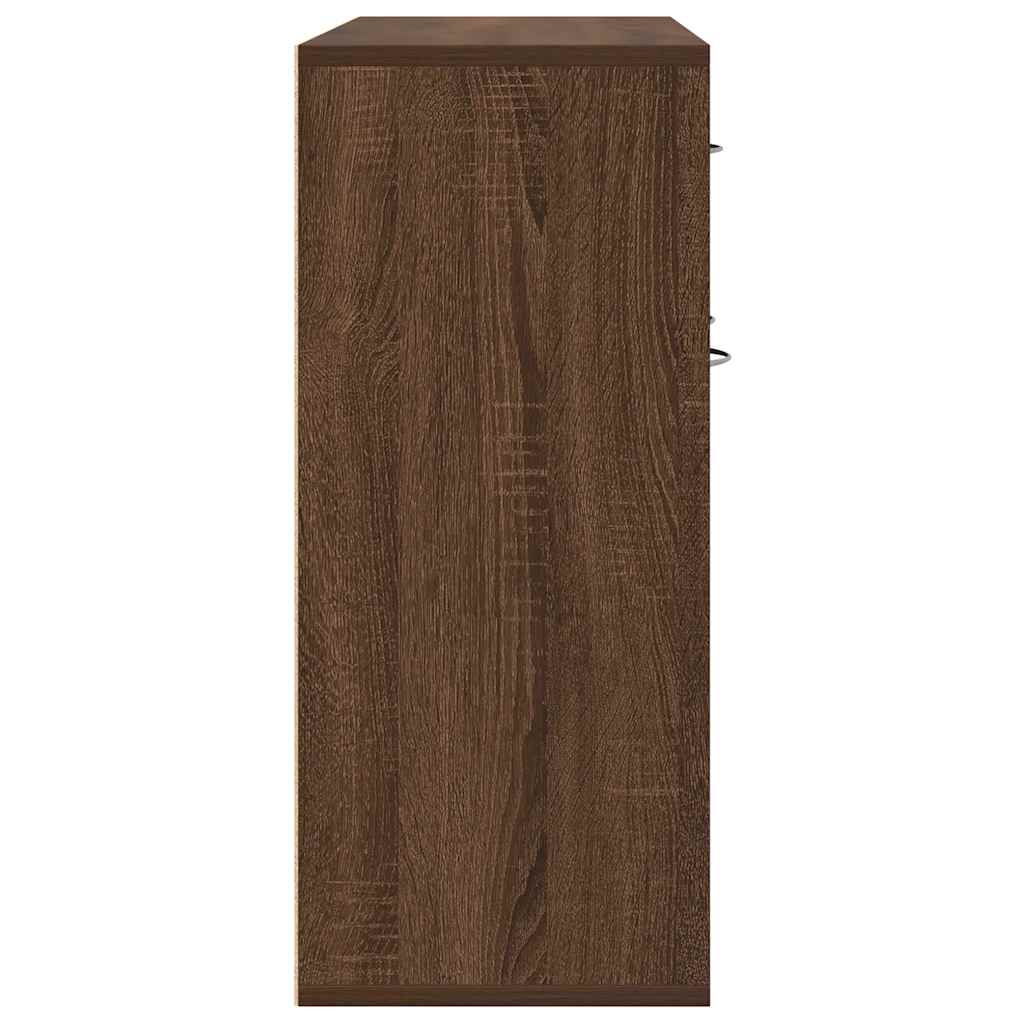 Credenza Rovere Marrone 88x30x70 cm in Legno Multistrato - homemem39