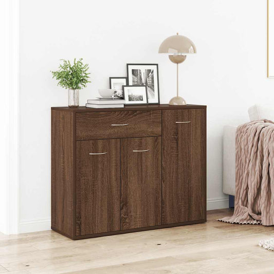 Credenza Rovere Marrone 88x30x70 cm in Legno Multistrato - homemem39