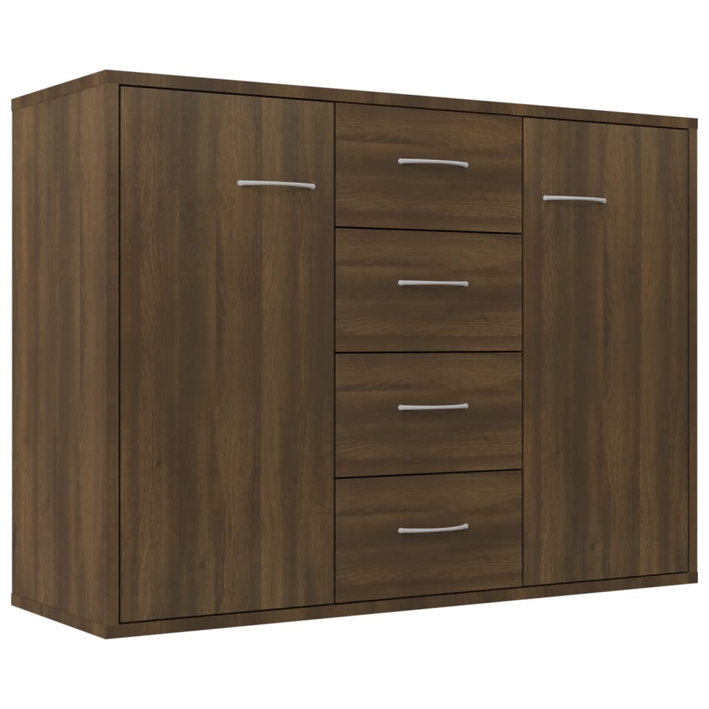 Credenza Rovere Marrone 88x30x65 cm in Legno Multistrato - homemem39