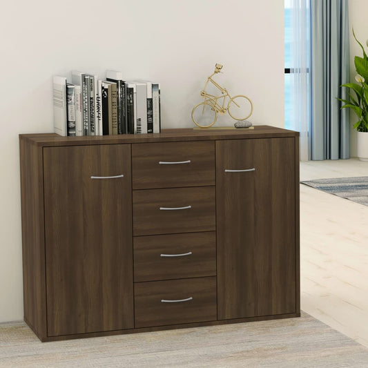 Credenza Rovere Marrone 88x30x65 cm in Legno Multistrato - homemem39
