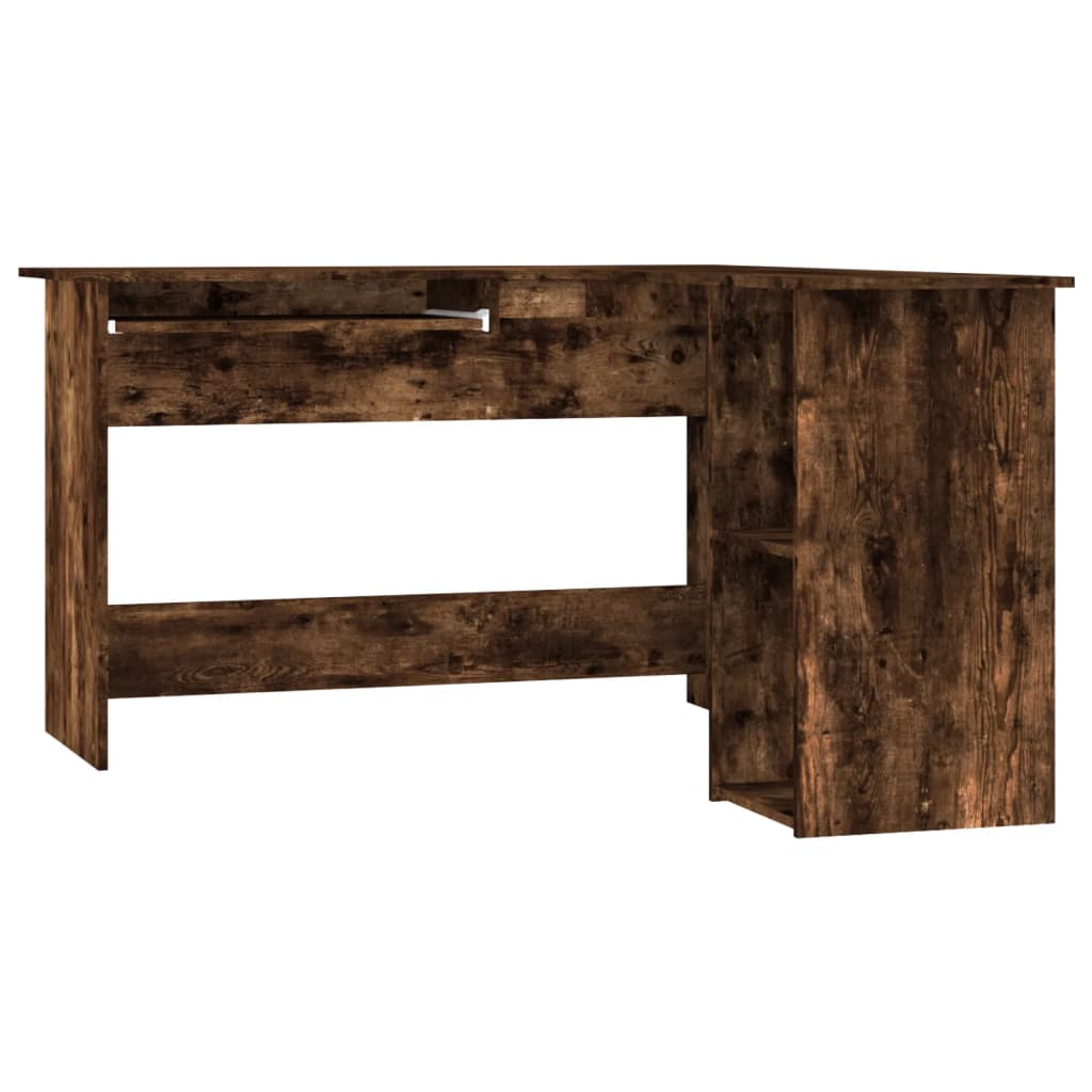 Scrivania Angolare Rovere Fumo 120x140x75 cm Legno Multistrato - homemem39