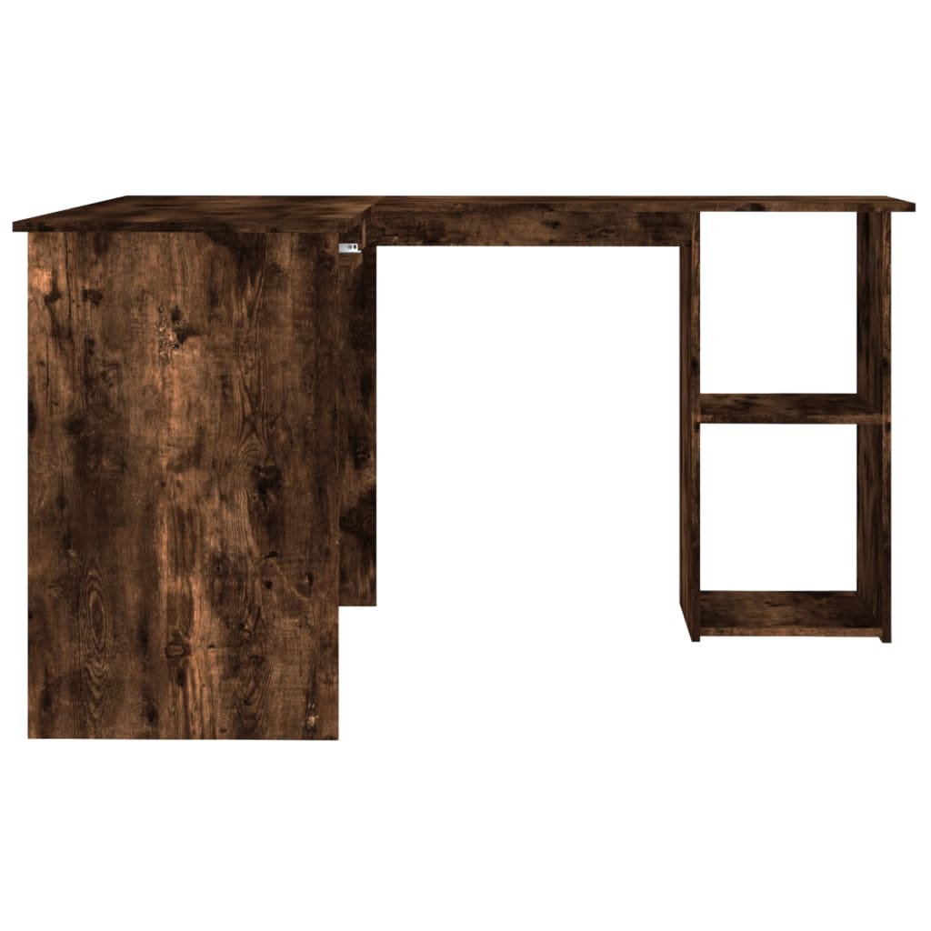 Scrivania Angolare Rovere Fumo 120x140x75 cm Legno Multistrato - homemem39