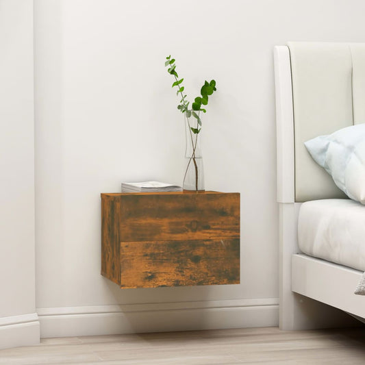 Comodino Rovere Fumo 40x30x30 cm Legno Multistrato - homemem39