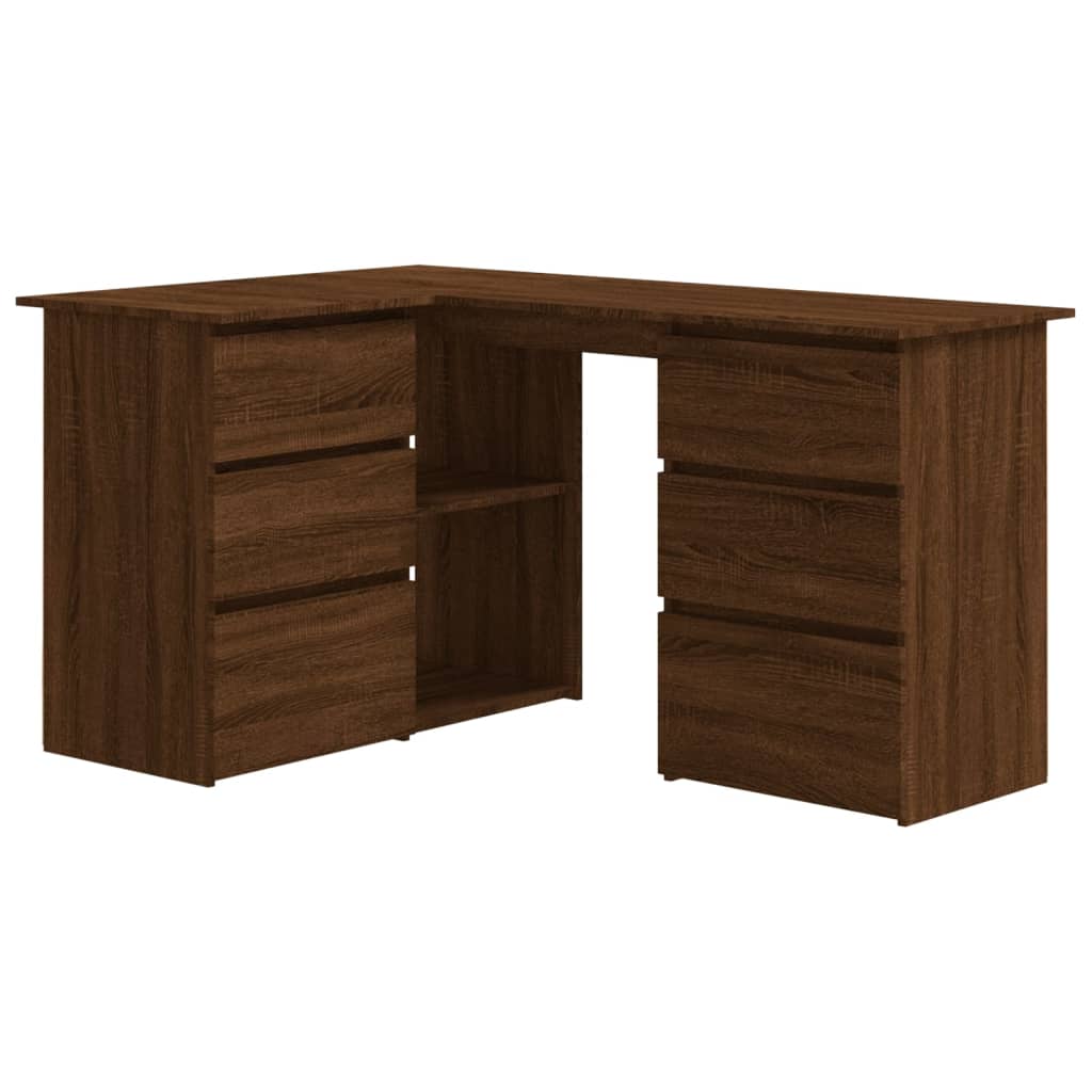 Scrivania Angolo Rovere Marrone 145x100x76 cm Legno Multistrato - homemem39