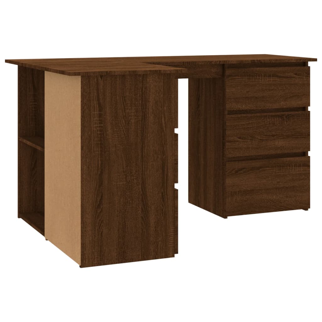 Scrivania Angolo Rovere Marrone 145x100x76 cm Legno Multistrato - homemem39