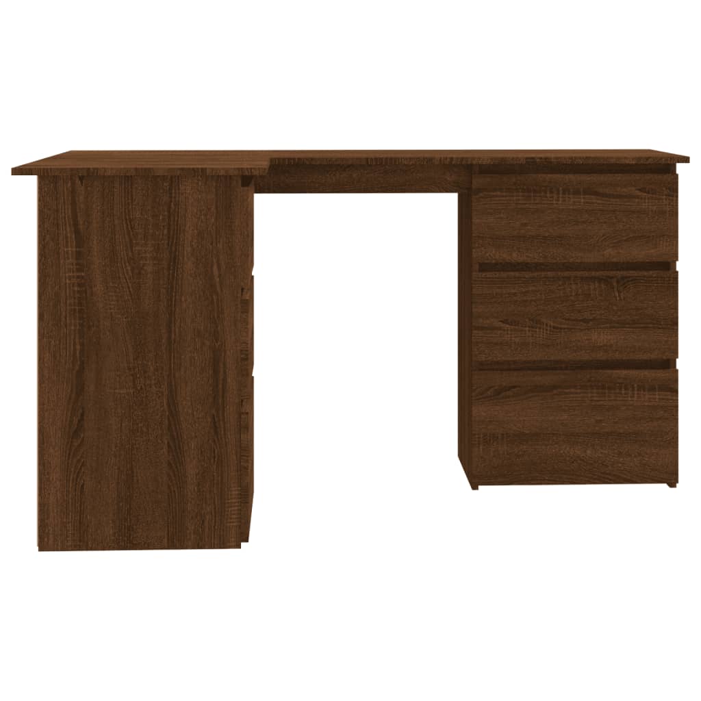 Scrivania Angolo Rovere Marrone 145x100x76 cm Legno Multistrato - homemem39