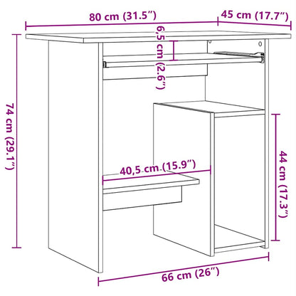 Scrivania Rovere Fumo 80x45x74 cm in Legno Multistrato - homemem39