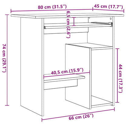 Scrivania Rovere Marrone 80x45x74 cm in Legno Multistrato - homemem39