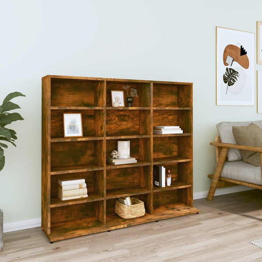 Mobile Porta CD Rovere Fumo 100x23x89,5 cm in Legno Multistrato
