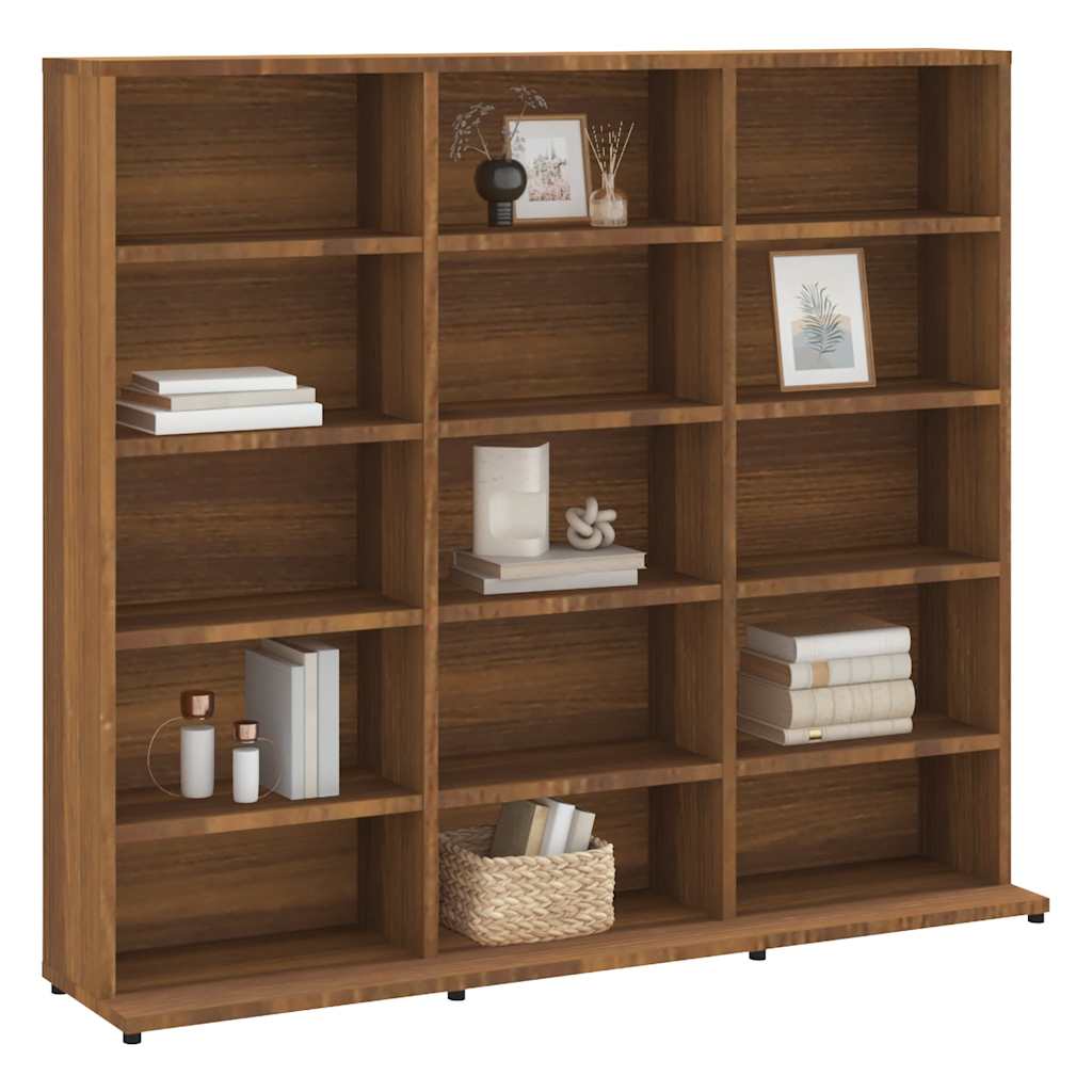 Mobile Porta CD Rovere Marrone 100x23x89,5 cm Legno Multistrato - homemem39