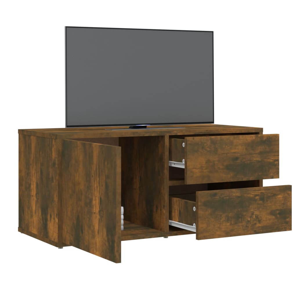 Mobile Porta TV Rovere Fumo 80x34x36 cm in Legno Multistrato - homemem39