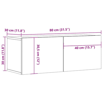 Mobile TV Rovere Fumo 80x30x30 cm in Legno Multistrato - homemem39